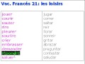 Francés vocabulario 21 - les loisirs